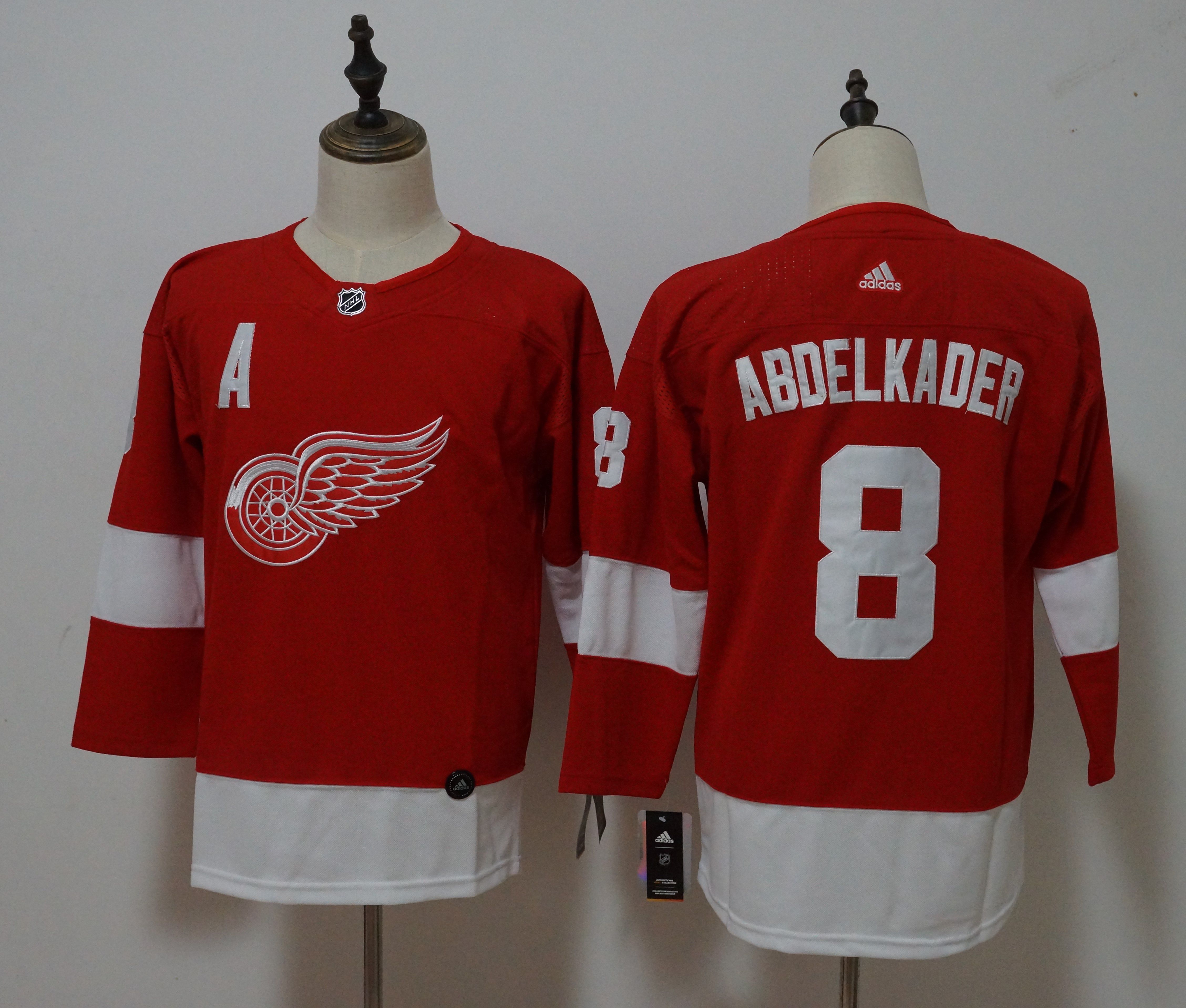 Women Detroit Red Wings #8 Abdelkader Red Hockey Stitched Adidas NHL Jerseys